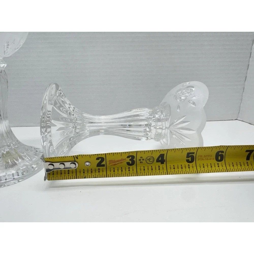 Oneida Crystal Pedestal Candle Holders German Made 5.5